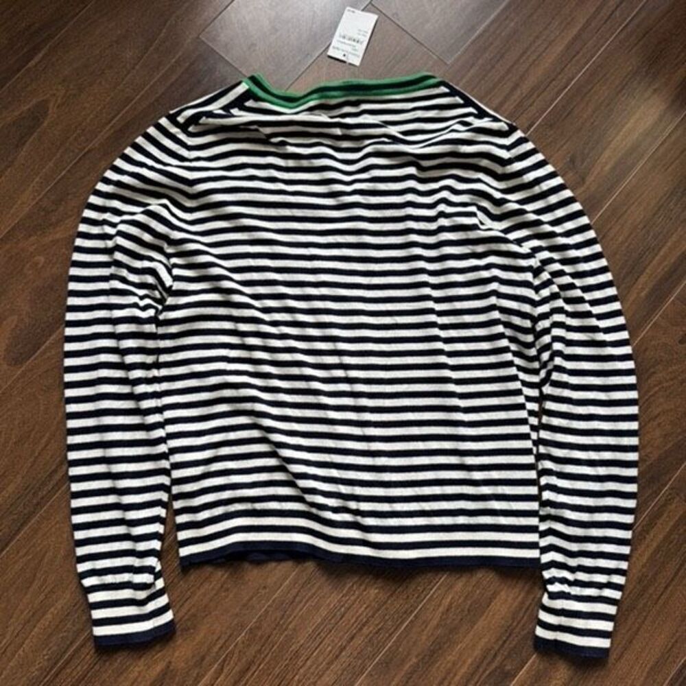J Crew XXL Tipped stripe Caryn cardigan sweater - Picture 5 of 5